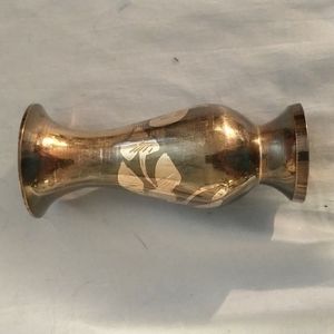 Vintage Brass Bud Vase 4" H flowers etched